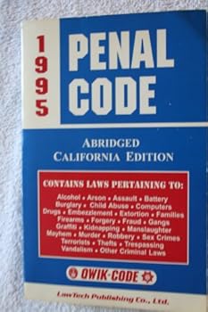 Paperback 1995 Penal Code (California Edition) Book