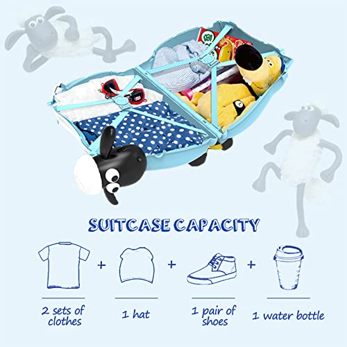 Saipotoys Shaun The Sheep Ride-On Suitcase Kids Travel Luggage With Wheels Hard Shell Case For Toddler Children Carry On #TOP5