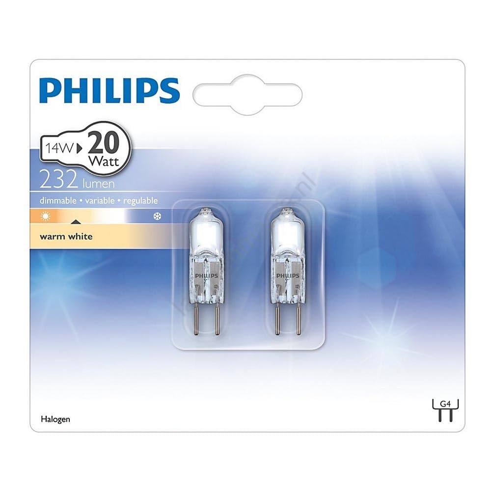 PHILIPS Ampoule Halogène Burner Capsule G4 14.3W (Remplace 20W) 12V CL Lampe Halogène Eclairage