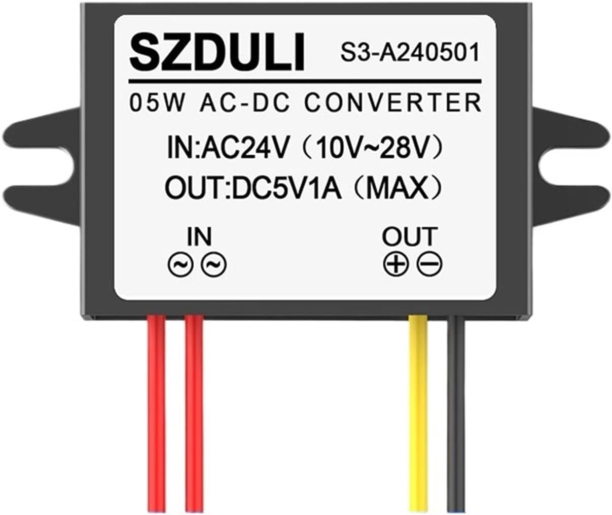 12V/24V AC to 5V DC1A 3A 5A 8A 10A Step-Down Converter AC10-28V to DC5V for Monitoring Equipment(AC24V to DC 5V 1A S3)