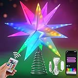 HETIE Estrella para Arbol de Navidad, Decoración de Árbol de Navidad, Aplicación LED Bluetooth y Control Remoto, Con...