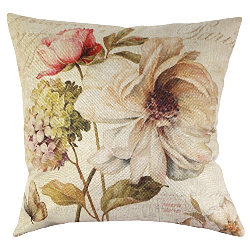 BulzEU Funda Cojines Rosa Patrón de Flores Funda de Cojín Decorativos para Cama Sofá Hogar Coche Sillas