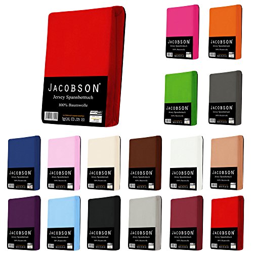 Jacobson Jersey Spannbettlaken Spannbetttuch für WASSERBETT BOXSPRINGBETT (180 x 200 cm - 200 x 220 cm, Anthrazit)