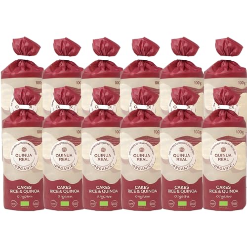 Pack 12x Tortitas de Arroz con Quinoa Bio 100g | Quinua Real | Sin Gluten | Ecológicas y Crujientes | Snack Saludable