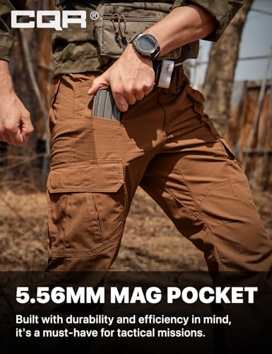 Image of CQR Men's Tactical Pants, Water Resistant Ripstop Cargo Pants, Lightweight EDC Work Hiking Pants, Outdoor Apparel