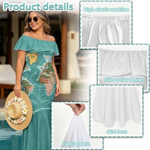 Image of Polynesian Dresses for Women Off Shoulder Maxi Dress Puletasi Samoan Dresses S-7XL