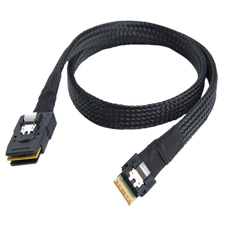 Mini SAS SFF-8087 to Slim SAS SFF-8654 4I High-Speed Server Connection Cable (1m,Black)