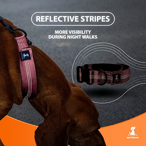 Sparklypets Bungee Wide Dog Collar With Handle – Quick Release Thick Dog Collar For Large Dogs And Extra Soft Dog Collars For Medium Dogs (Medium (14"~19"), Pink) #TOP5
