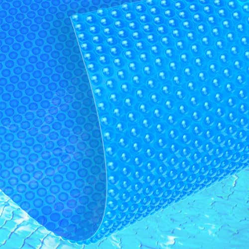 Abimars 16 Mil Solar Pool Cover with UPF 50+ UV Protection, 12’ x 24’ Rectangle Pool Solar Blanket for Inground & Above Ground Pools, 1600 Series, Heat/Chemical Resistant Cover, Blue