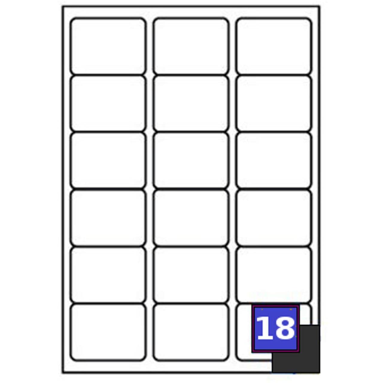 3000 x 18 Labels Per Sheet 63.5 x 46.6mm White A4 Address Labels Sticky Self Adhesive Peel Out Notes Paper Mailing Inkjet Copier Laser Printer