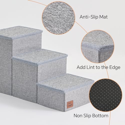 Dog-Stairs-for-Bed-and-Couch-17-H-3-Step-Portable-Dog-Steps-with-Detachable-Mats-Storage-Foldable-Pet-Steps-for-Small-Medium-or-Large-Dogs-Puppy-Grey - Cucciolini Doodles   Dog-Stairs-for-Bed-and-Couch-17-H-3-Step-Portable-Dog-Steps-with-Detachable-Mats-Storage-Foldable-Pet-Steps-for-Small-Medium-or-Large-Dogs-Puppy-Grey