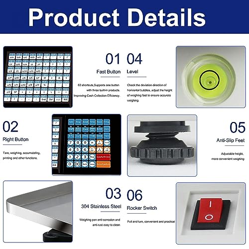Báscula digital con impresión y pantalla dual miniatura 5