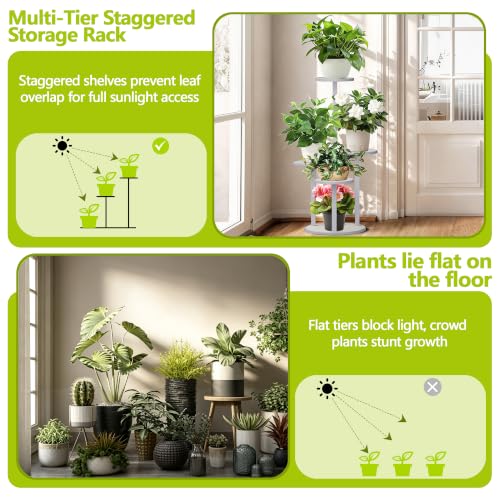 32" HETTHI 5-Tier Corner Plant Stand (White) - image 3