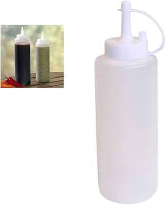 XSVU XIZUG 6 Clear Plastic Squeeze Bottle Condiment Dispenser Ketchup Mustard Sauce 22 Oz !