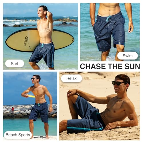 Image of Kanu Surf Men's Big Viper Extended Size Stripe Swim Trunk