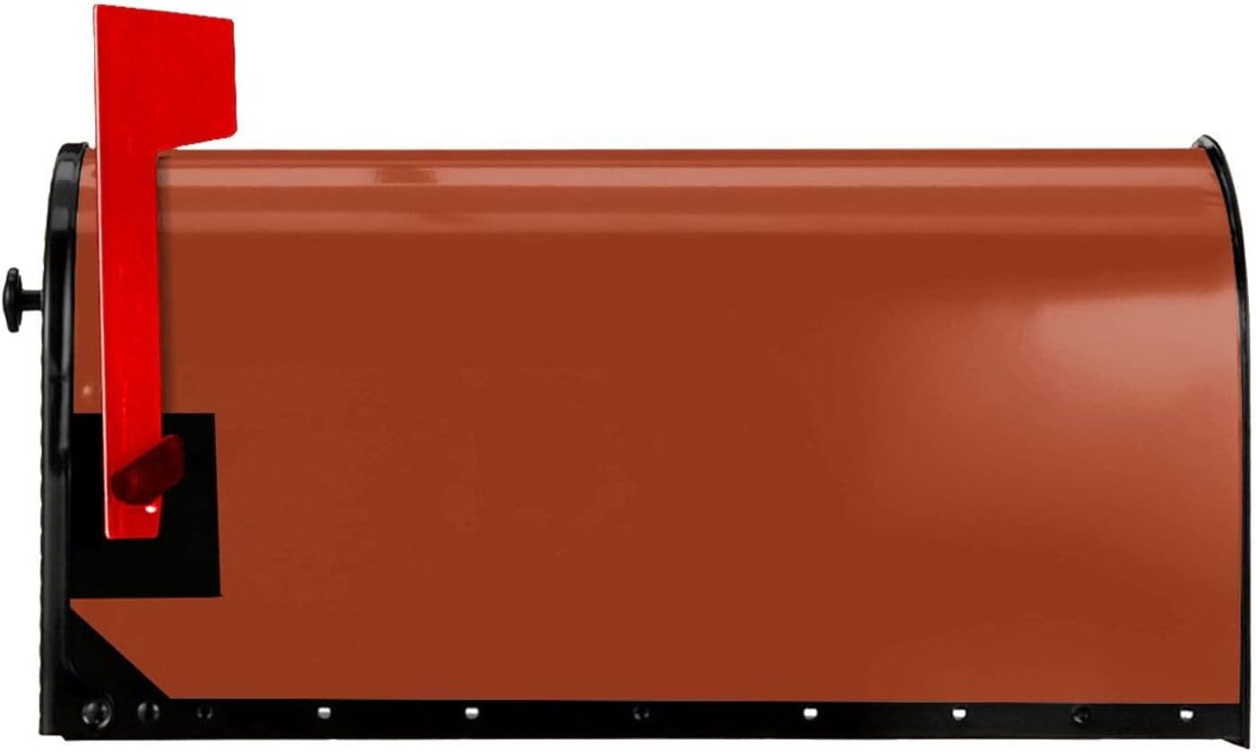 Iron Oxide Red Print Magnetic Mailbox Cover - Decorative Seasonal Outdoor Mailbox Wrap Mailbox Accessory for Standard & Large US Mailboxes (21×18 in / 25.5×21in)