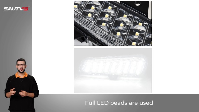 SAUTVS LED Front Bumper Lights For Polaris Ranger 1500 XD 2024-2025 | DRL + Turn Signal | Plug & Play