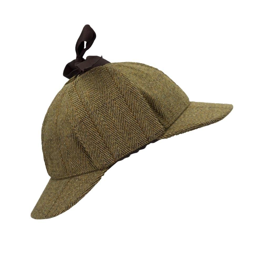 Walker & Hawkes - Unisex Derby Tweed Woodstock Deerstalker Hat - Light Sage - S (57cm)