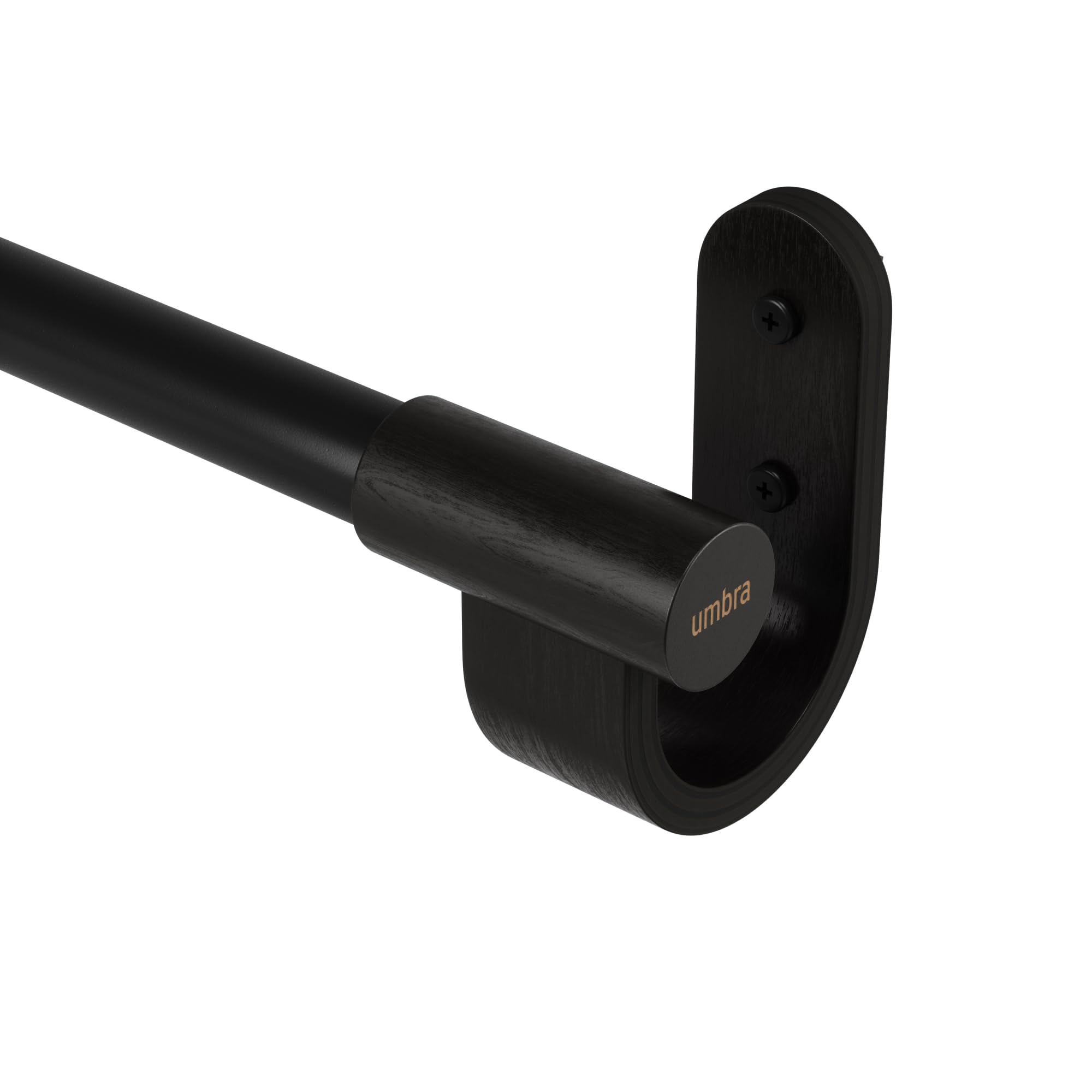 Tringle à Rideaux Extensible Umbra Bellwood - Noir Métal et Bois, 107-305 cm
