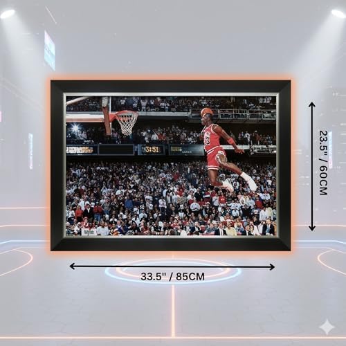 Michael Jordan 1988 Slam Dunk Contest Framed Canvas – Chicagos Basketball Legend – Iconic Mid-Air Poster Tribute – Vintage Basketball Wall Art (33.5" x 23.5") — view 2