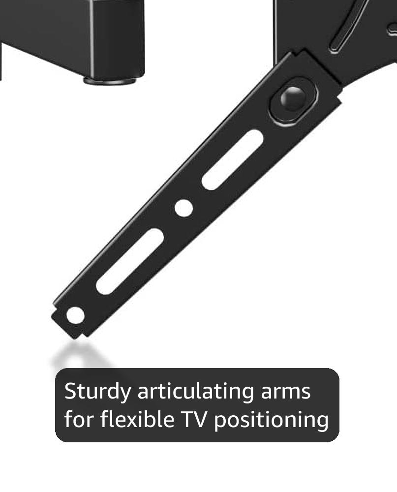 Full Motion TV Wall Mount Bracket Articulating Arms Swivels Tilts Extension for Most 24-55 Inch LED LCD Flat Curved Screen TVs, Max VESA 400x400mm up to 66lbs by Pipishell
