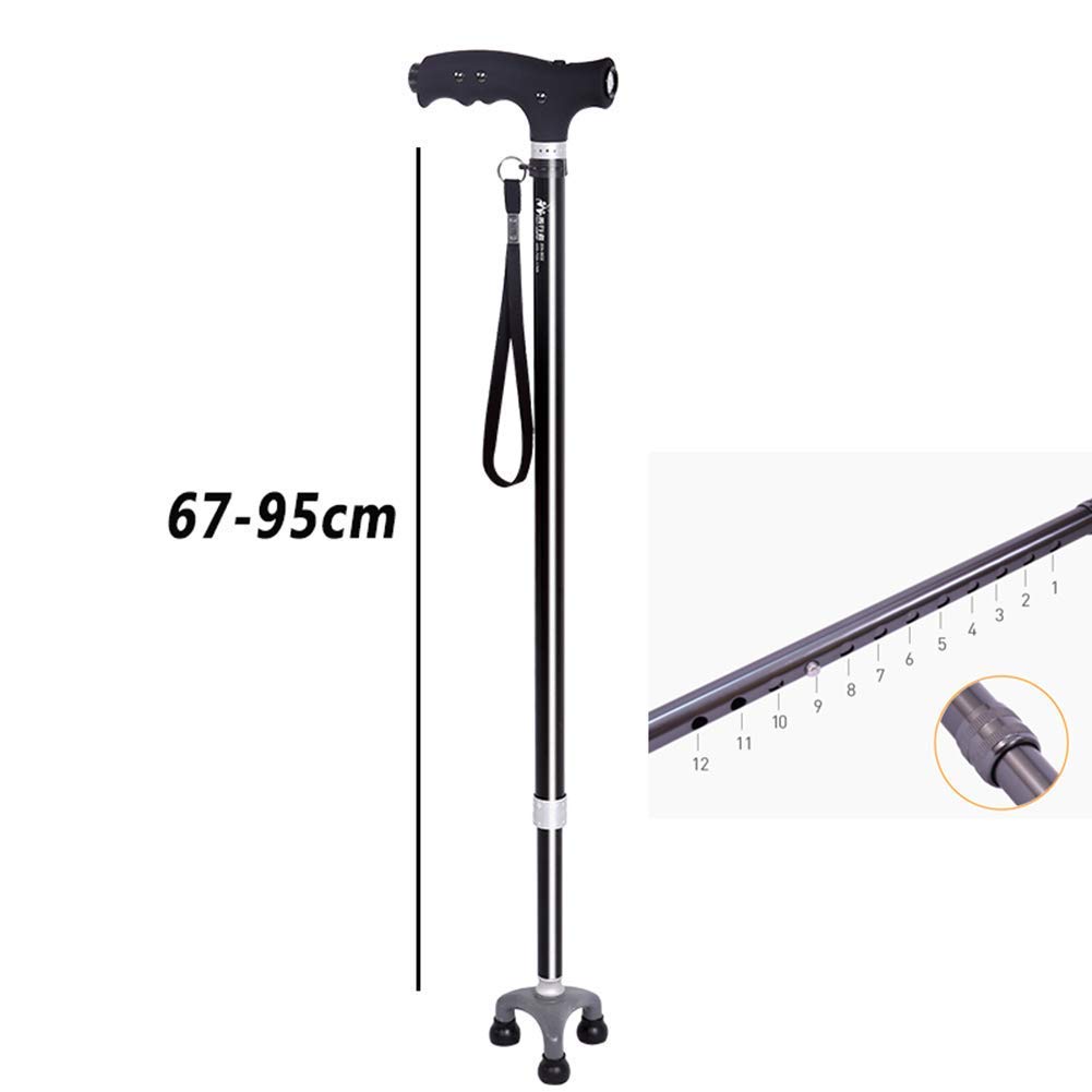 Bastón LED Ajustable, Mango De Masaje Magnético, Bastón Ajustable Ligero para Equilibrio, Ayuda De Movilidad, para Hombres, Mujeres, Bastones Discapacitados, Ancianos, Muletas Times