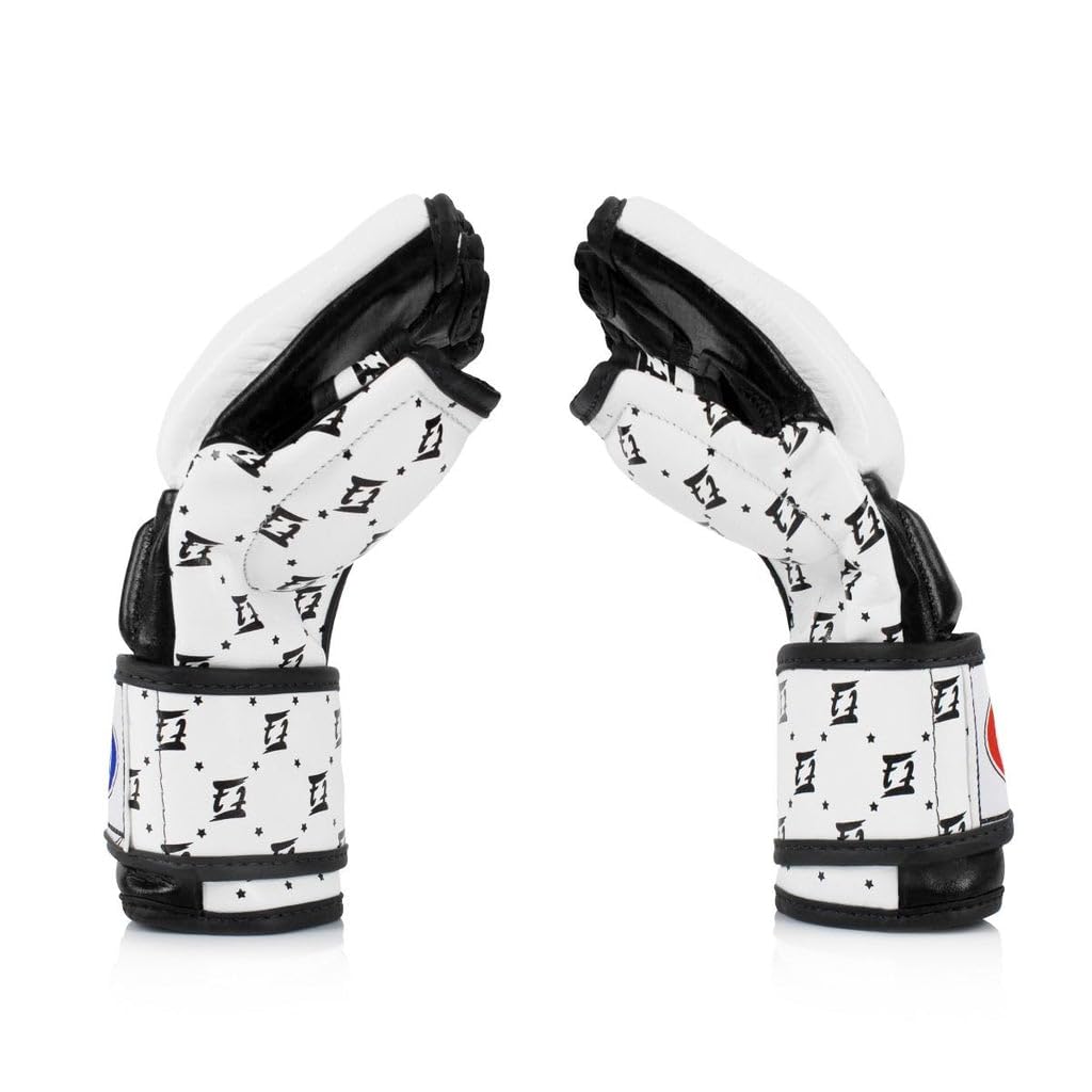 Fairtex FGV17 Super Sparring Grappling MMA Gloves (White/Black, Large)