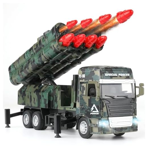KADAYAYA Jouet Militaire, Jouets Militaires Enfant Garcon, Camion Militaires avec 8 Missiles, Véhicule Militaire Jouets avec Lumières et Sons, Jouet Véhicule pour Garçons de 3 4 5 6 7 8 Ans