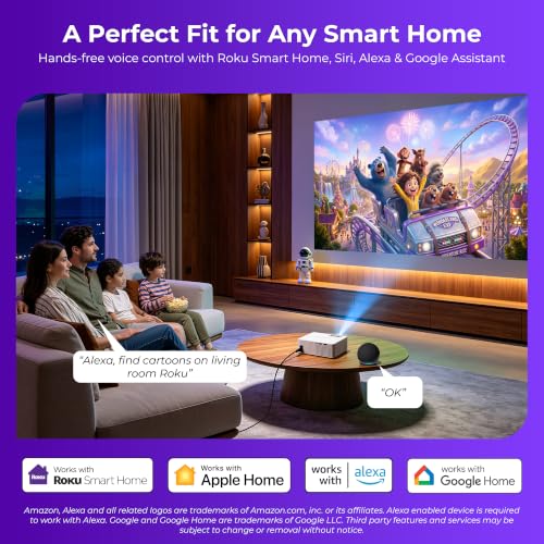 Image of ELEPHAS Roku TV Smart Projector with Wi-Fi and Bluetooth