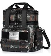 Tactical Lunch Box for Men, Expandable Large Insulated Lunch Bag for Adult, Heavy Duty Double Dec...