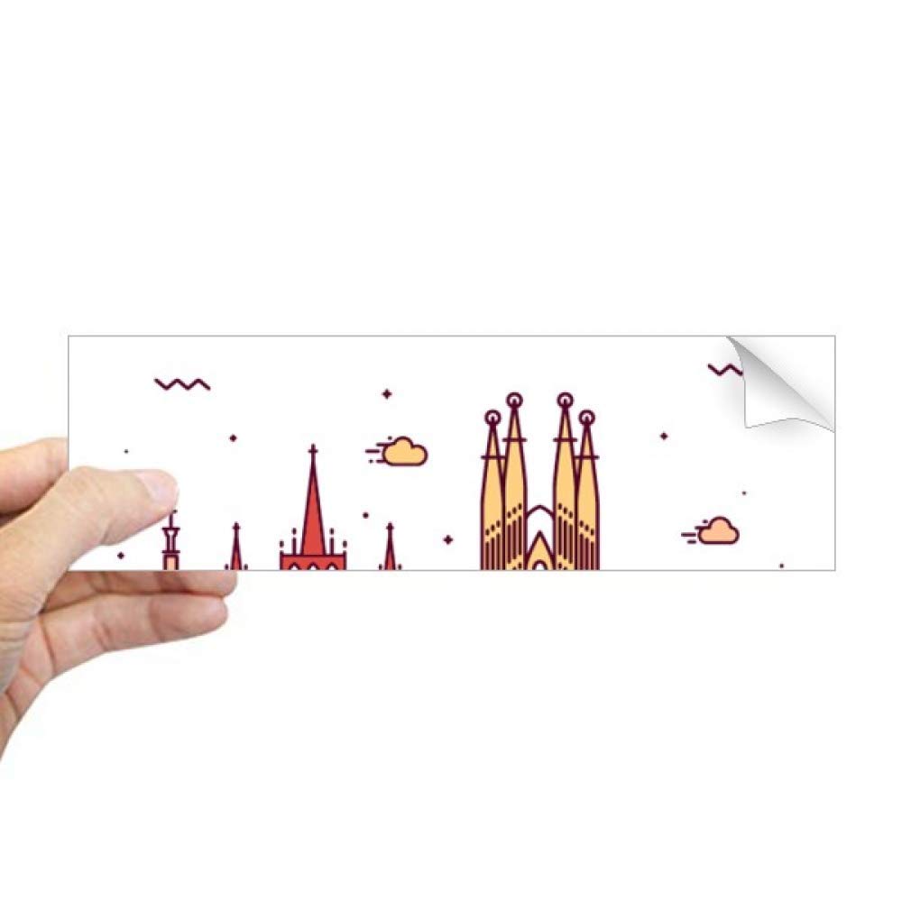 Autocollant rectangulaire Barcelone Espagne au design repère pour grand cahier