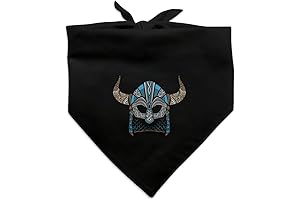 Viking Dog Costume:Nordic Viking Warrior Helmet with Horns Dog Pet Bandana