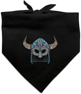 Nordic Viking Warrior Helmet with Horns Dog Pet Bandana