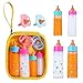 Kaydora Baby Doll Bottle Accessories - 6 Pcs Feeding Bottle Toys, Magic Disappearing Milk & Juice, Pretend Play Set with Pacifiers Kids Gift Yellow