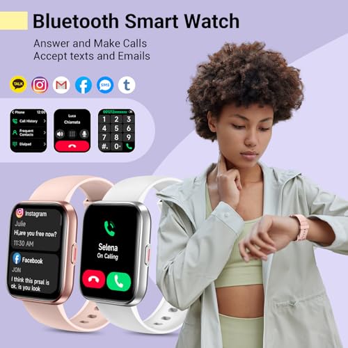Image of Smartwatch for Women, Compatible with Android & iPhone, 1.8'' Fitness Tracker Watch with Alexa, Call & Notification Alerts, Heart Rate & Sleep Monitor, 120 Sports Modes, Waterproof Watch for Women
