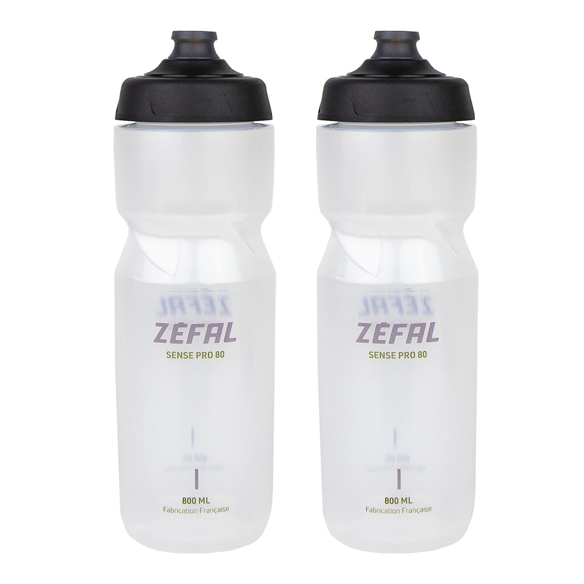 ZEFAL Sense Pro 80 Bicycle Bottle 800 ml x 2 - Set of 2 Bicycle Water Bottle Leak-Proof - Drinking Bottle Bicycle Translucent 800 ml - BPA Free - 2 Premium Bicycle Drinking Bottles