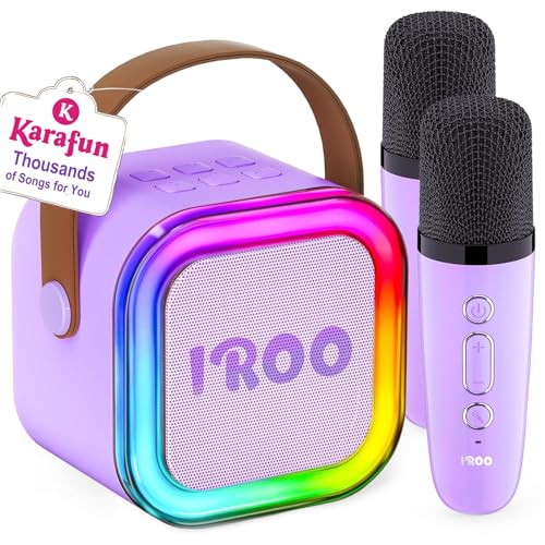 Mini Karaoke Machine for Kids, 2026 TOP Toys Birthday Gifts Ideas for Girls Ages 4, 5, 6, 7, 8, 9, 10, 12+ Years Old, Portable MP3 Player with 2 Wireless Mics for Family Home Party