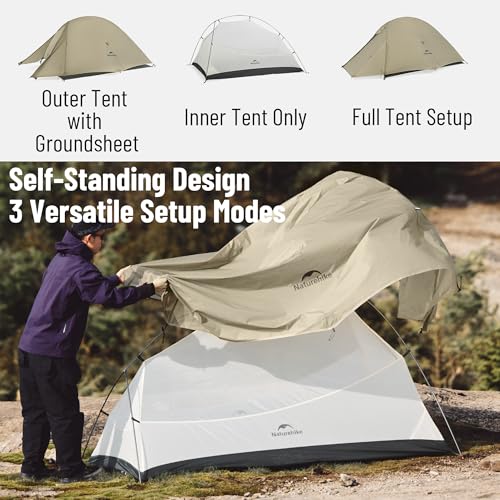 Carpa de Camping Naturehike Cloud Up Pro 1 persona ultraligera miniatura 3