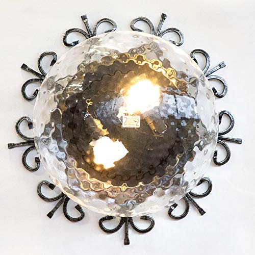 Deckenleuchte aus Schmiedeeisen für Außen Garten Pavillon Pergola 44 cm zwei Lichter