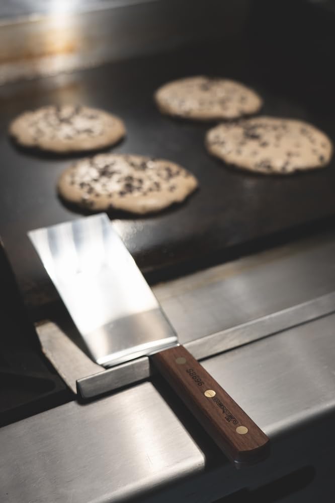 Image of Dexter Russell S8696 Wood Handle 6 x 3 inch Offset Hamburger Turner
