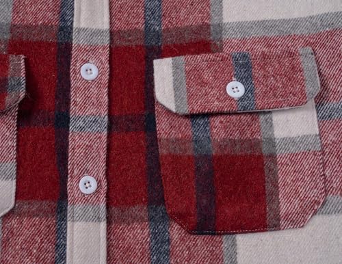 Image of COOFANDY Mens Flannel Shirts Long Sleeve Plaid Shirt Jacket Button Down Shirt with Pockets