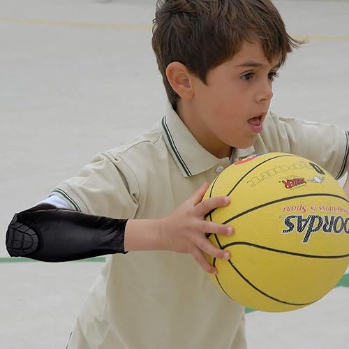 Miniatura 5 de Rejolly - Rodilleras y coderas para niños, 4 unidades de mangas de compresión de panal de abeja, protectores deportivos para baloncesto, béisbol,