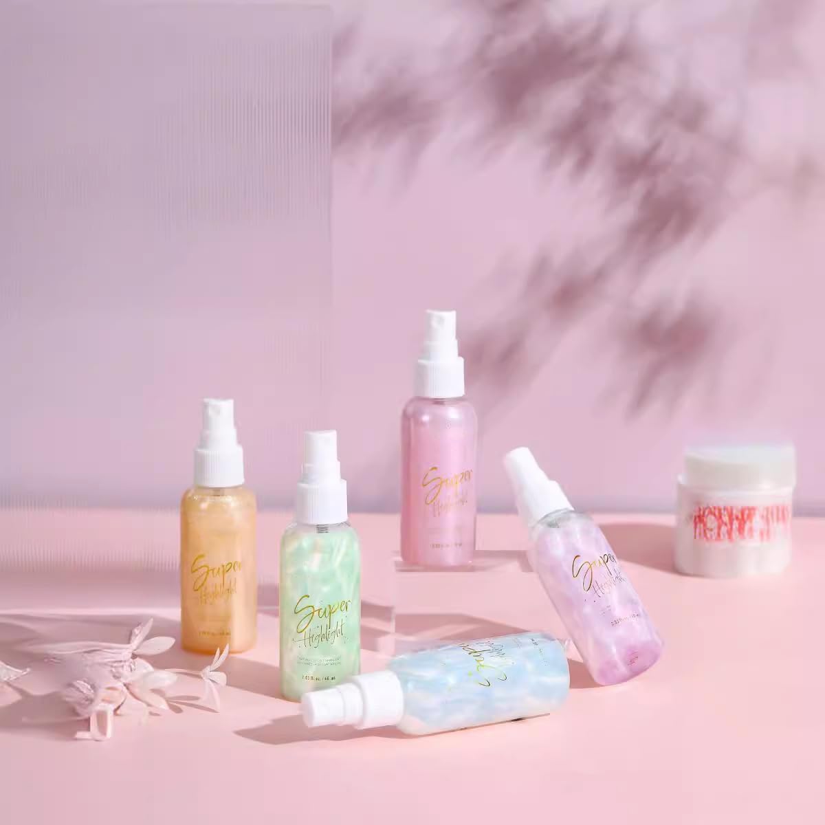 Liquid Shimmer Spray for Body, Face Glitter Liquid Highlighter Makeup, Face Finish Glow Sparkly Body Hair Illuminator Spray Festival Carnival (#05 Gold)