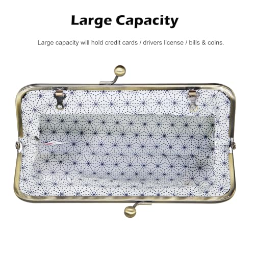 Credit Card wallet with Golden chain and Pearl chain Handmade in Hongkong Kiss Lock coin purse women 100% Japanese Cotton Fabric Unique Pattern Cutting Christmas Birthday gift for women girl, kids3