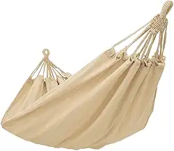 Rede De Descanso Dormir Balanço Casal Jeans Reforçada Grande 3,6 Metros - Ideal Para Camping, Hotel, Praia, Acampamento, Jardim, Varando, Sítio, Chárcara, Apartamento, Viagem, Fazenda (Cru)