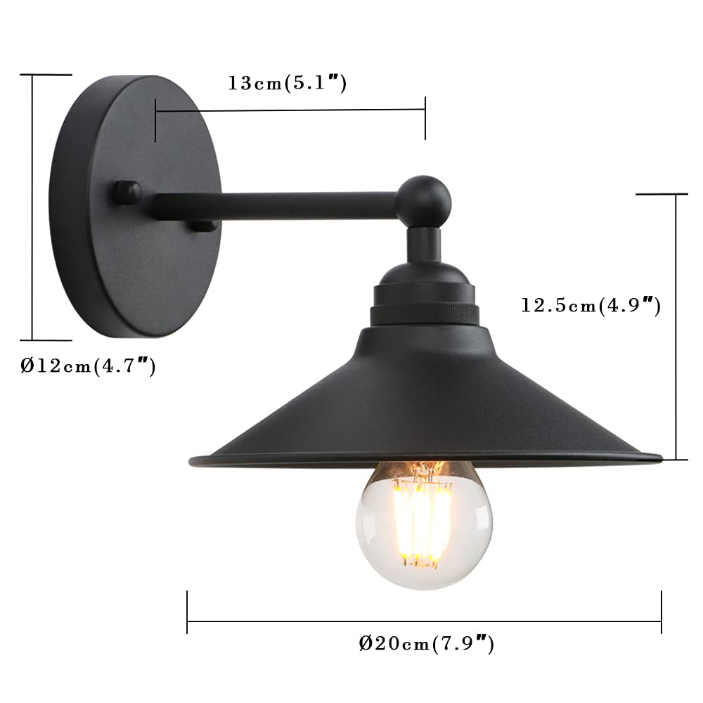 Yosoan Set of 3 Indoor Reading Wall Sconce, Hardwired Vanity Vintage Industrial Modern Wall Mount Fixture with 6.9