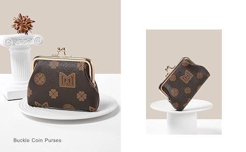 Small Coin Purse For Women Leather Change Purse Clasp Closure Coin Pouch Kiss-Lock Zipper Cute Wallets,Mini Makeup Bag Portable For Gift #TOP1