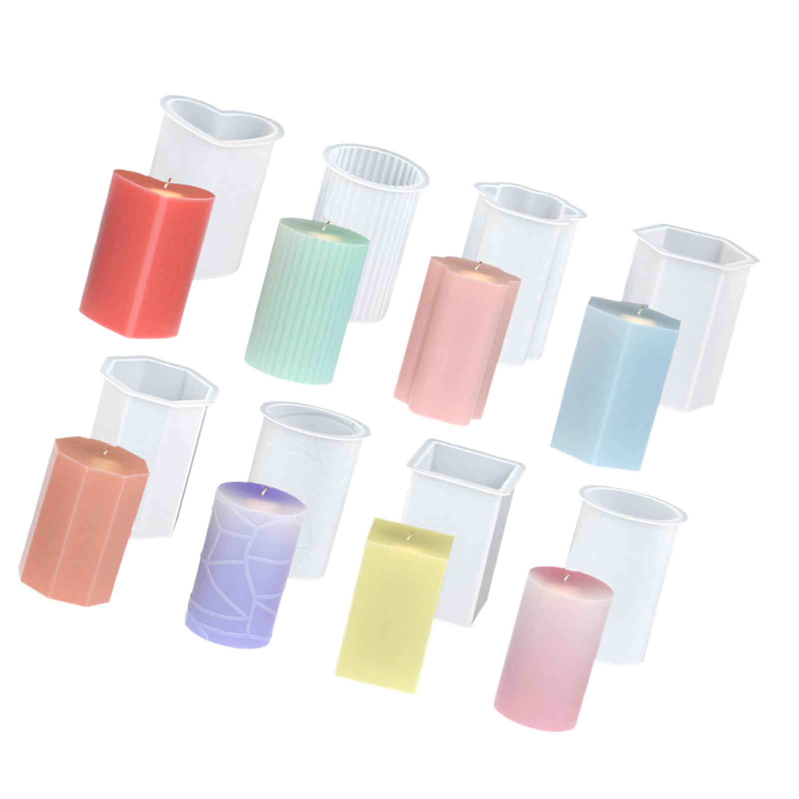 NVOQILIN 8Pcs High Temperature Silicone Easy Demolding for Epoxy Resin Making Elastomer Molds