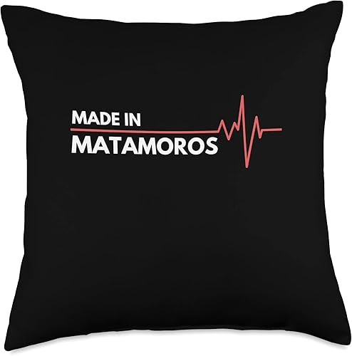 Miniatura 1 de Made In Matamoros Mexico Co. Inc. Almohada hecha en Matamoros México, lugar de nacimiento, 18 x 18 pulgadas, multicolor