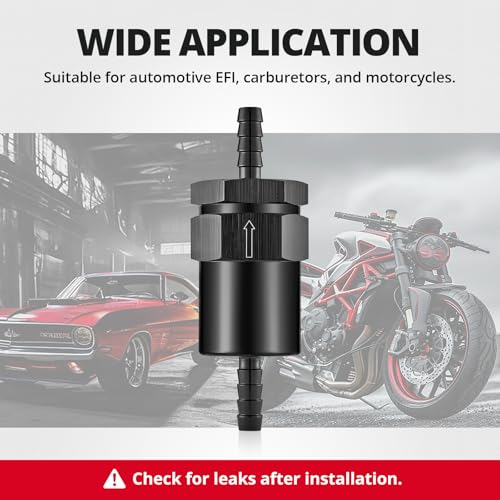 EVIL ENERGY 5/16" Barb Billet Inline Fuel Filter 30 Micron Aluminum Black 2PCS for Car EFI & Carb Fuel Systems, Motorcycle and Boats by EVIL ENERGY - Image 6